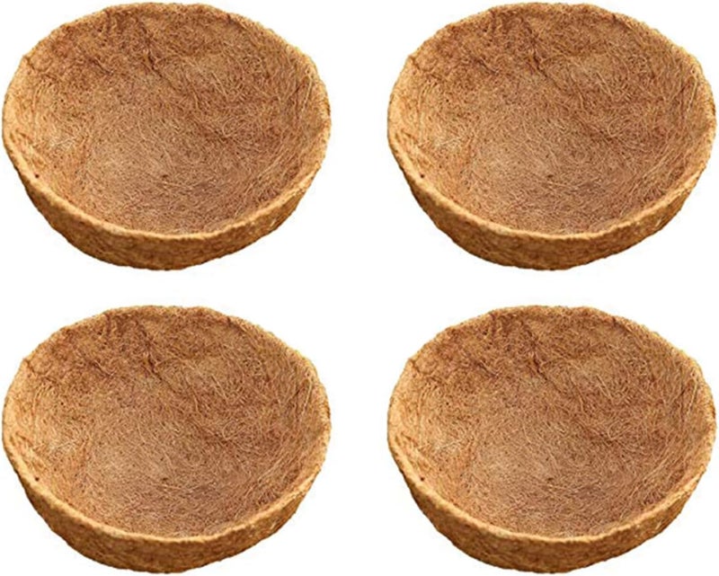 LAVZAN 8inch Replaceable Coco Liner for Hanging Basket Coco Liner for Flower Baskets 100% Natural Coir Liners for Basket (8 in / 4Pcs) - Image 1